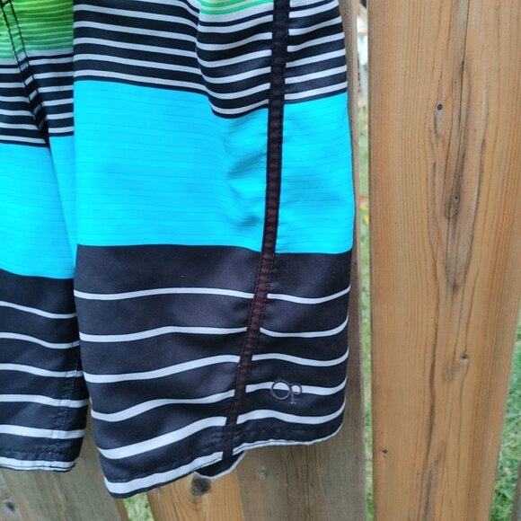 OP Ocean Pacific Board Shorts Sunset Strip Stripe Men's XL Swimming Trunks Vacay - Picture 3 of 6